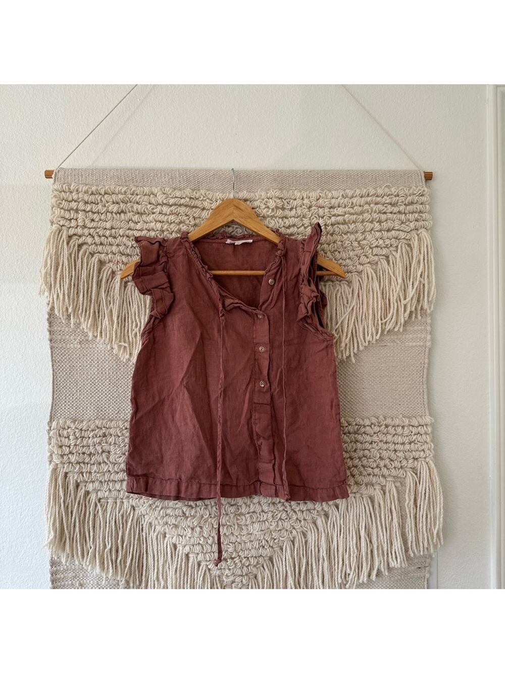 Sita Murt Ruffle Sleeve Button Top